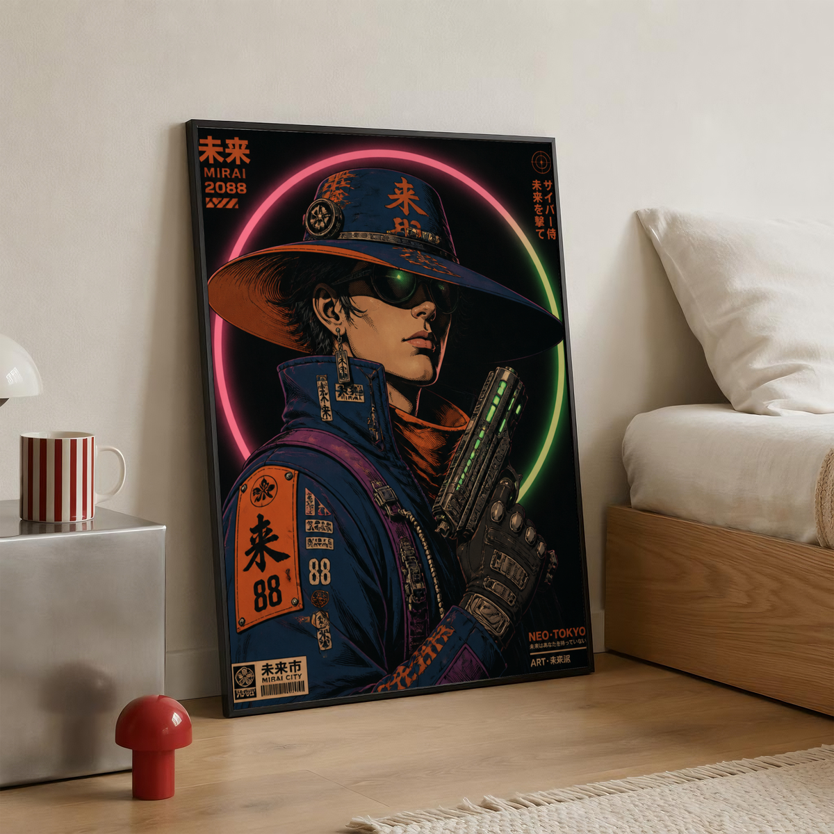 Affiche Cyber Cowboy #01 | Neo Tokyo & Western Futuriste