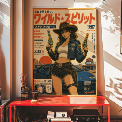 Affiche Cyber Cowgirl #06 | JDM & Western Futuriste