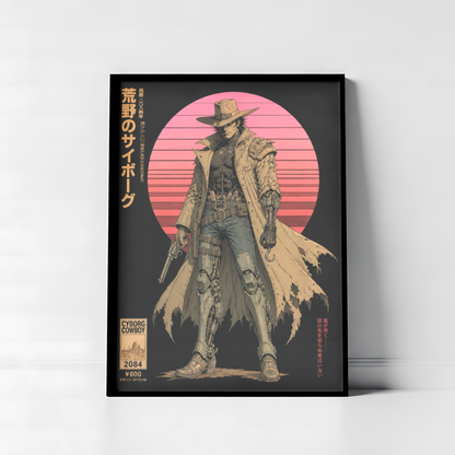 Affiche Cyborg Cowboy | Western Futuriste & Cyberpunk