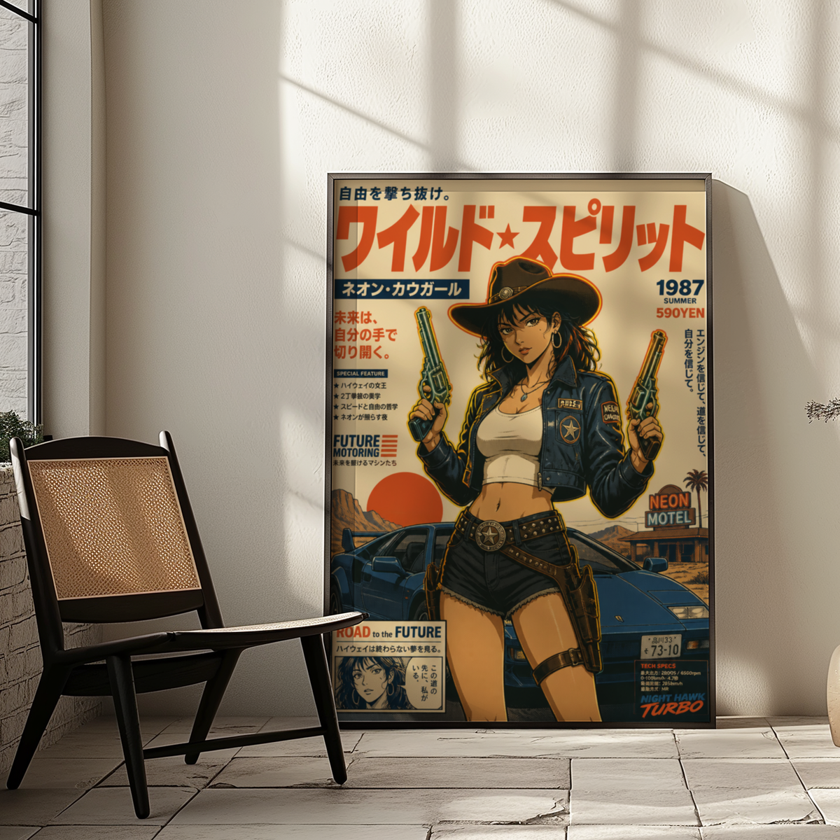 Affiche Cyber Cowgirl #06 | JDM & Western Futuriste
