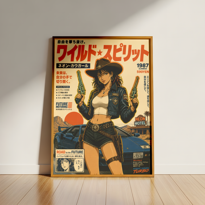 Affiche Cyber Cowgirl #06 | JDM & Western Futuriste