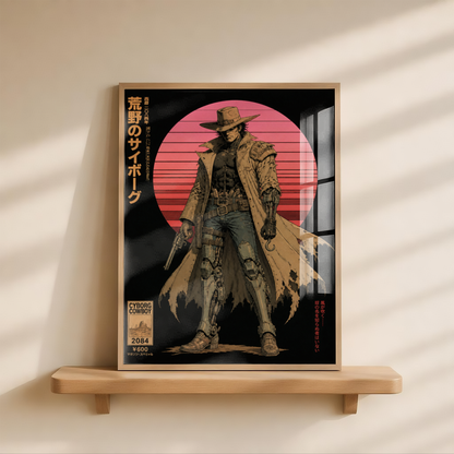 Affiche Cyborg Cowboy | Western Futuriste & Cyberpunk
