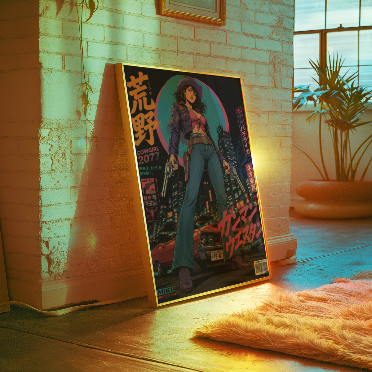 Affiche Cyber Cowgirl #03 | Neo Tokyo & Western Futuriste