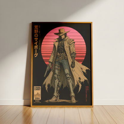Affiche Cyborg Cowboy | Western Futuriste & Cyberpunk
