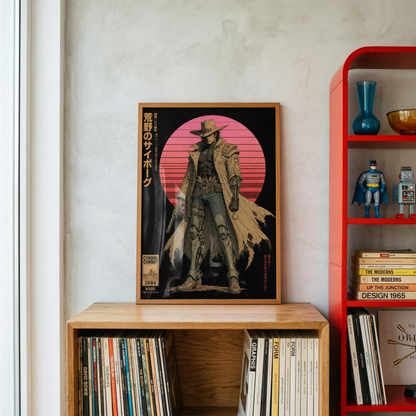 Affiche Cyborg Cowboy | Western Futuriste & Cyberpunk
