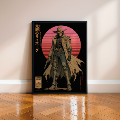Affiche Cyborg Cowboy | Western Futuriste & Cyberpunk