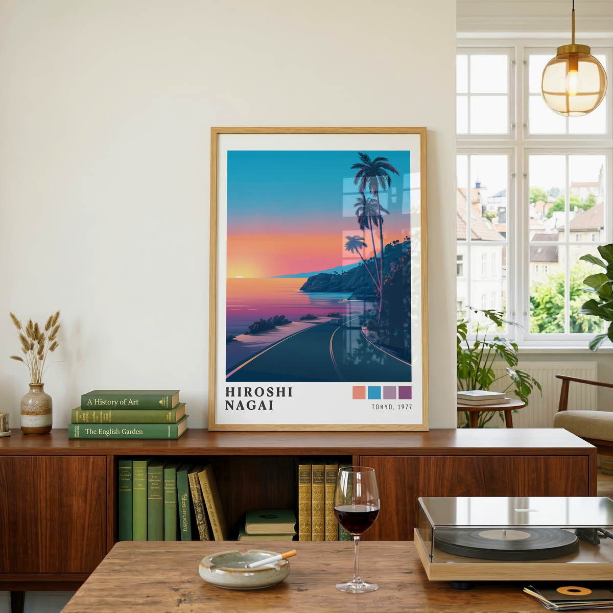 Affiche Hiroshi Nagai | Route Côtière & Sunset Tropical