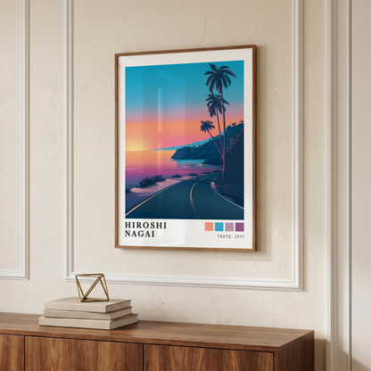 Affiche Hiroshi Nagai | Route Côtière & Sunset Tropical