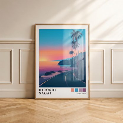 Affiche Hiroshi Nagai | Route Côtière & Sunset Tropical