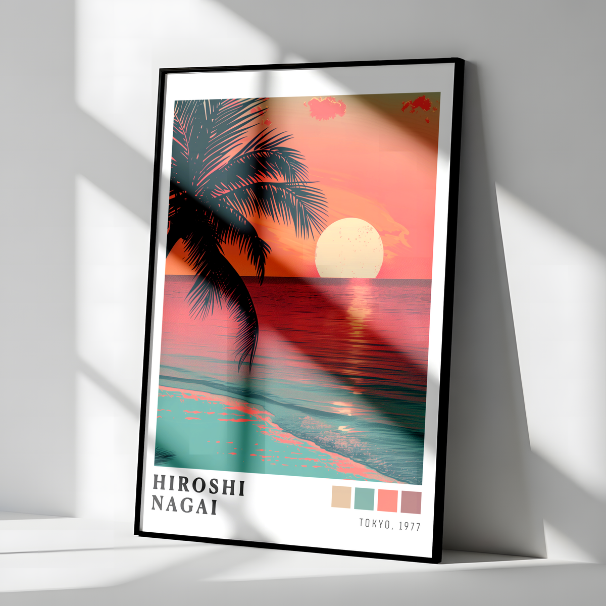 Affiche Hiroshi Nagai | Palmier Tropical, Lune & Sunset