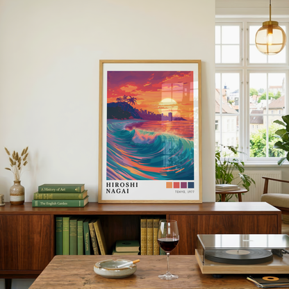 Affiche Hiroshi Nagai | Grande Vague Tropicale & Surf