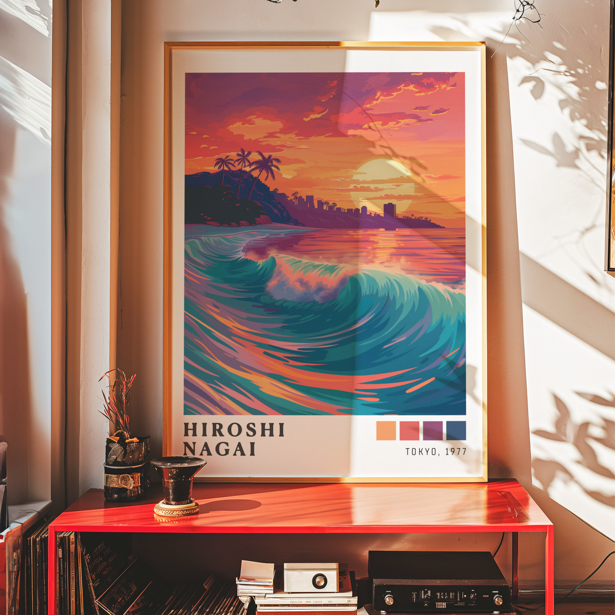 Affiche Hiroshi Nagai | Grande Vague Tropicale & Surf