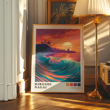 Affiche Hiroshi Nagai | Grande Vague Tropicale & Surf