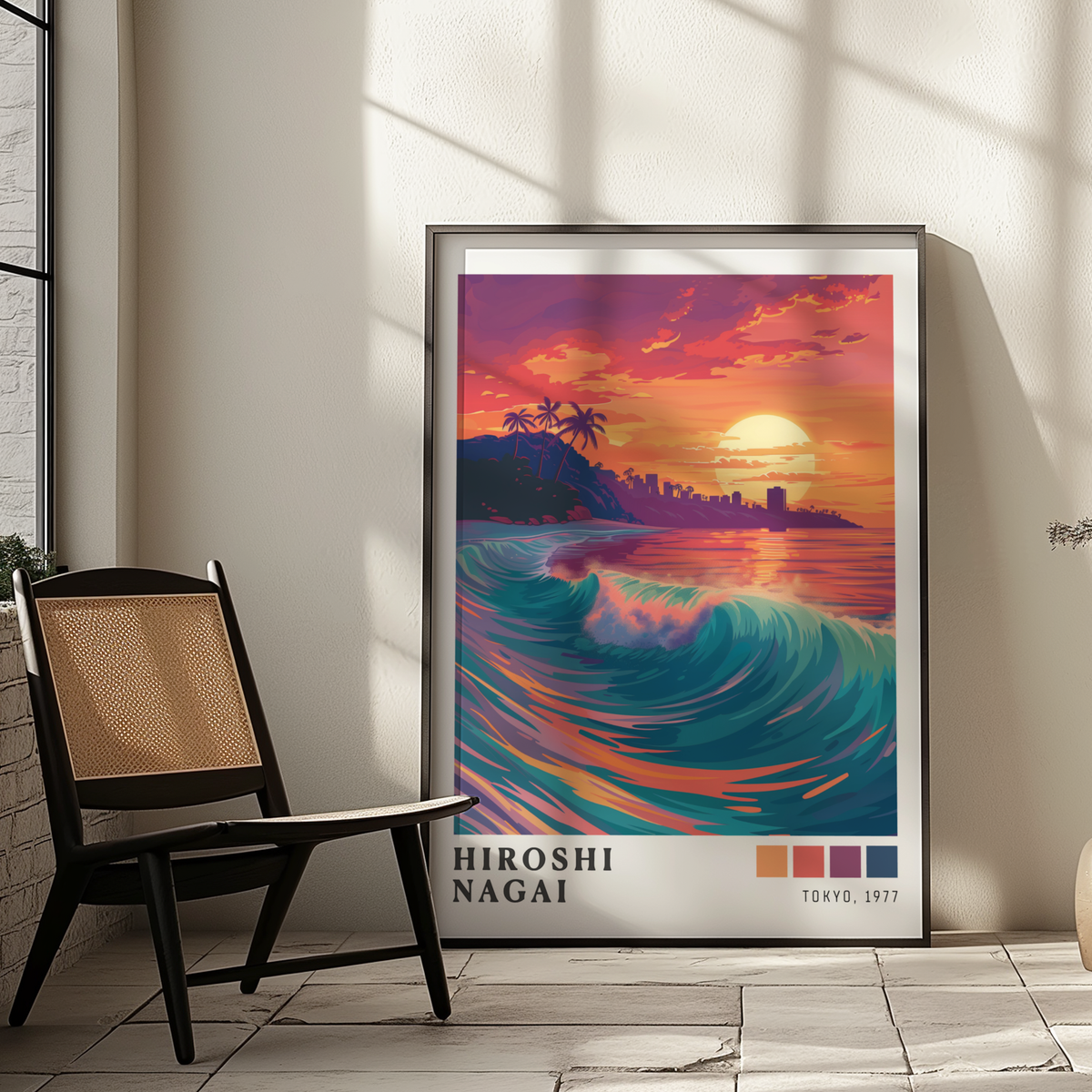 Affiche Hiroshi Nagai | Grande Vague Tropicale & Surf