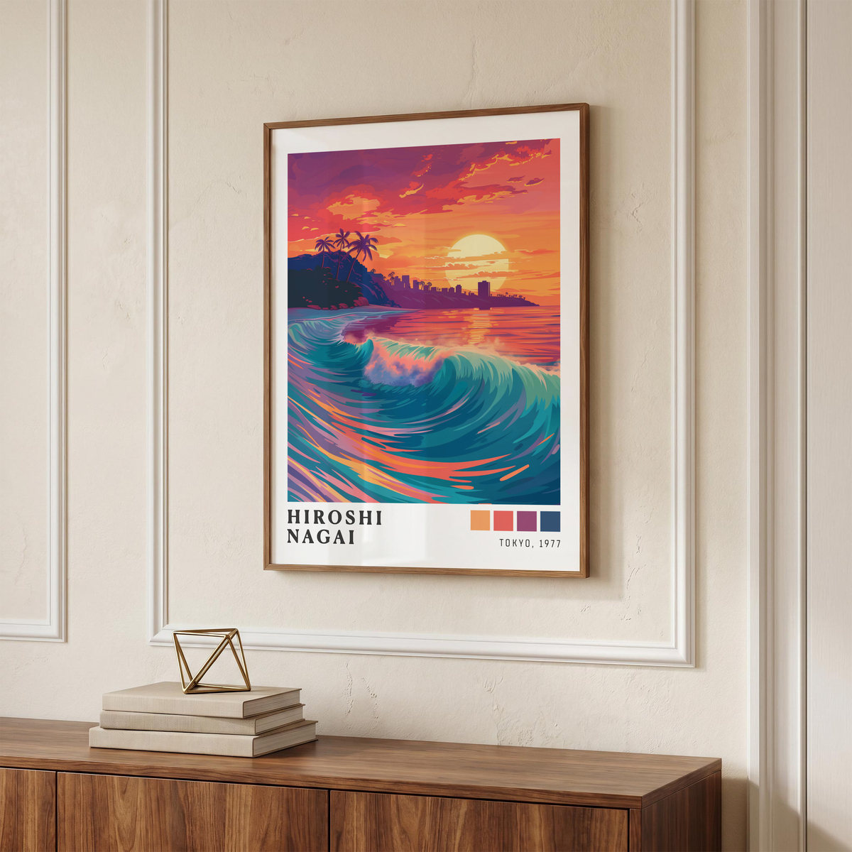 Affiche Hiroshi Nagai | Grande Vague Tropicale & Surf