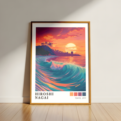 Affiche Hiroshi Nagai | Grande Vague Tropicale & Surf