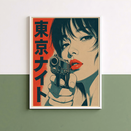Affiche Femme Japonaise Rétro | Portrait Pop & Vintage