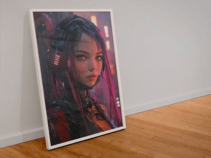 🧬Estampe d 'Art Affiche Cyber Girl Hors-série # 9 – Art Mural Cyberpunk - Aura Studio Déco
