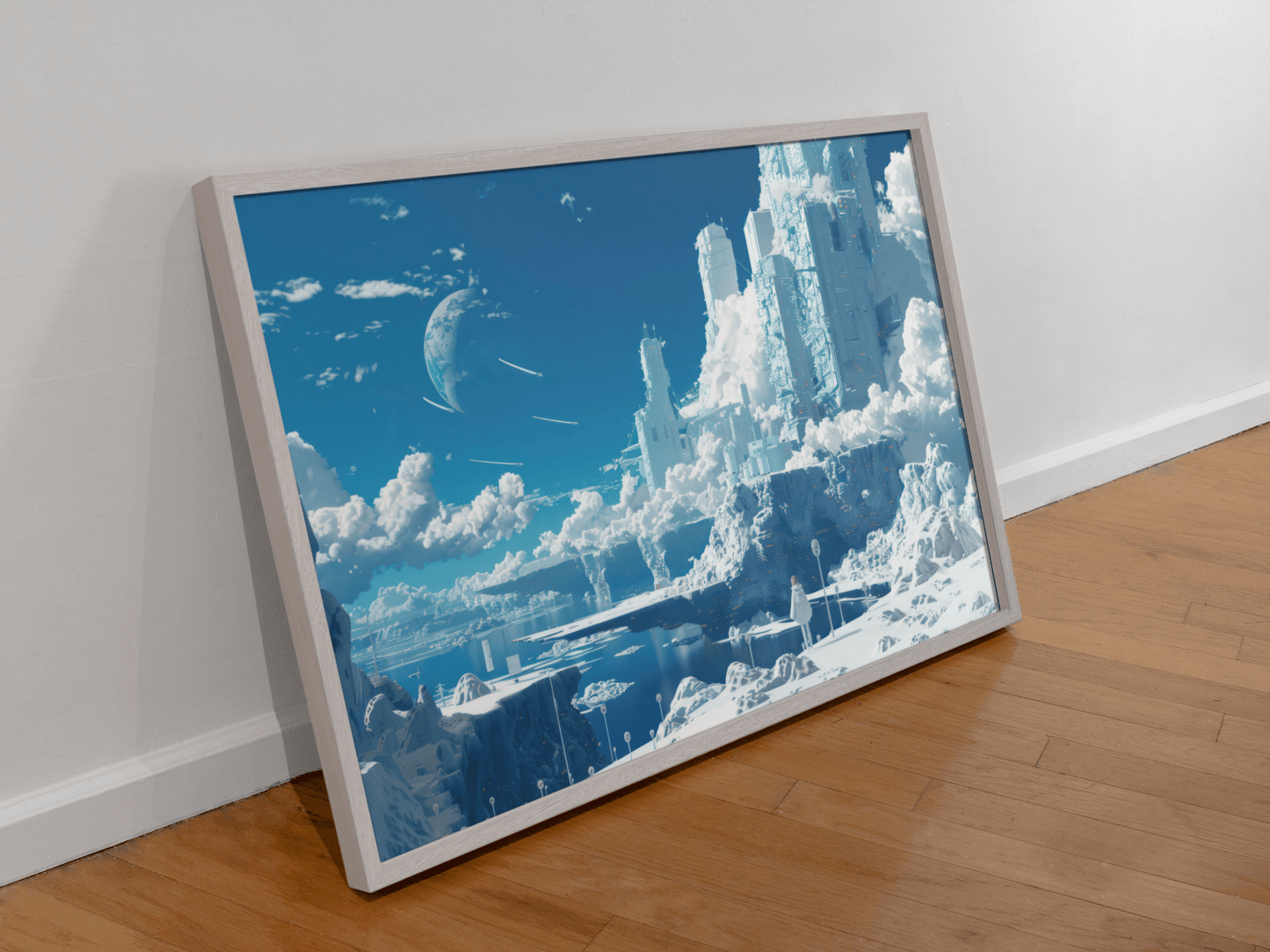 🐉🇯🇵✨ Affiche encadrée métal CLI-FI Anime Concept – Frozen World - Aura Studio Déco