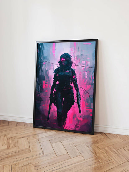 🧬Estampe d 'Art Affiche Cyber Girl Hors-série #1 – Art Mural Cyberpunk - Aura Studio Déco