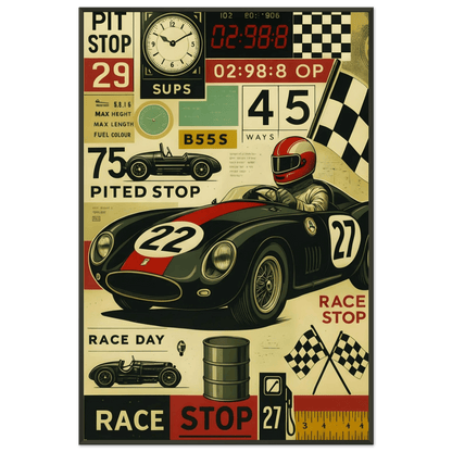 🏎️🏁Affiche Automobile Art' Design Encadrée - Aura Studio Déco