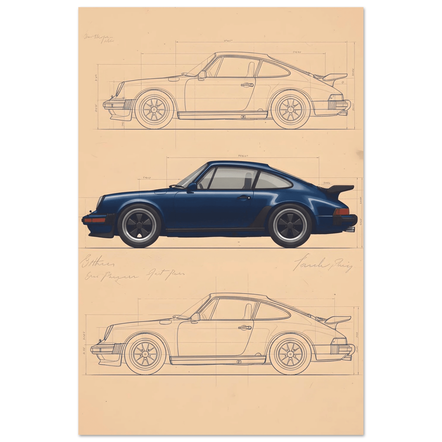 🏆🀣📺 Affiche Automobile Vintage Legend Mockup - Aura Studio Déco