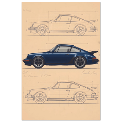 🏆🀣📺 Affiche Automobile Vintage Legend Mockup - Aura Studio Déco