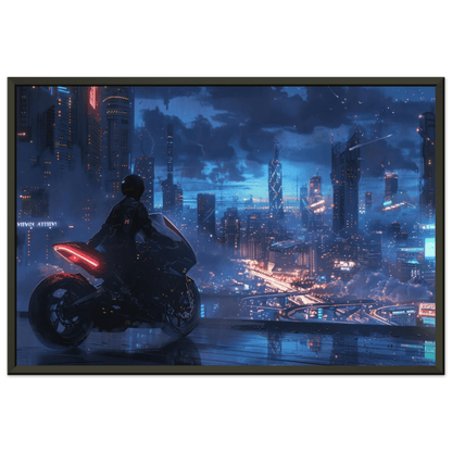 🐉🇯🇵✨ Affiche encadrée métal CLI-FI Anime Concept – Night Runner - Aura Studio Déco