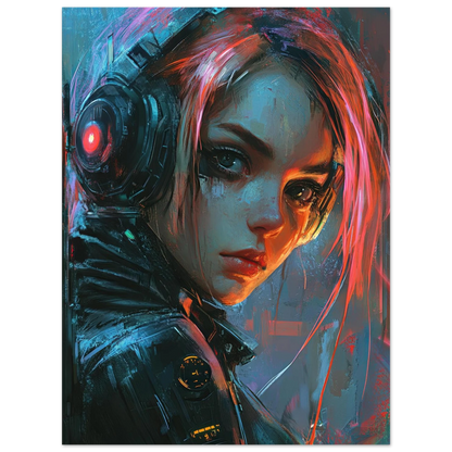 🧬Estampe d 'Art Affiche Cyber Girl Hors-série # 5 – Art Mural Cyberpunk - Aura Studio Déco