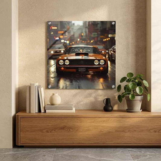 🏁⛽Tableau Acrylique Muscle Car #11🛢️Décoration Murale Luxe & Brillance - Aura Studio Déco