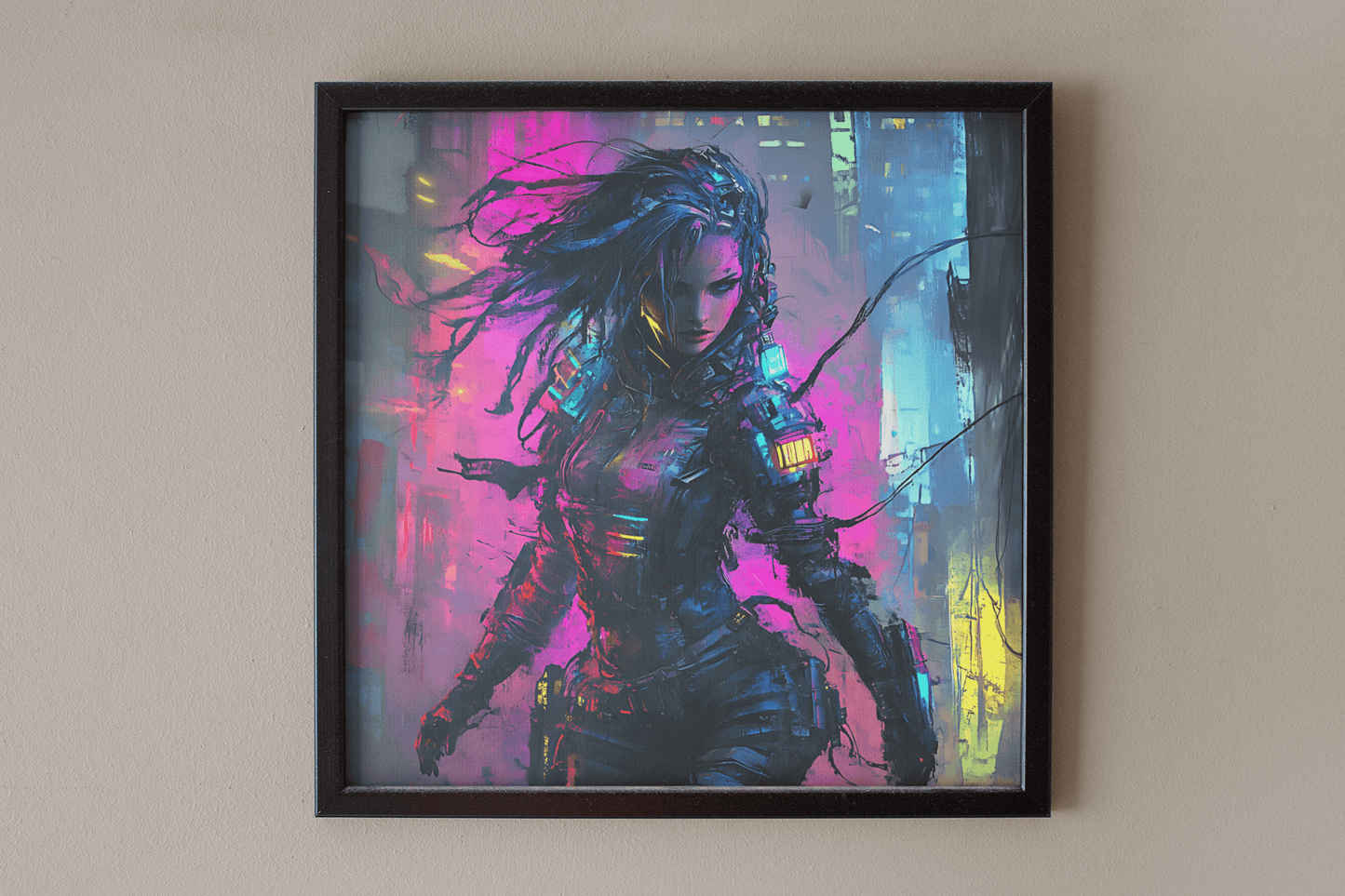 ☢️🧬Affiche Murale Survival Neon Fury Girls #6 - Aura Studio Déco
