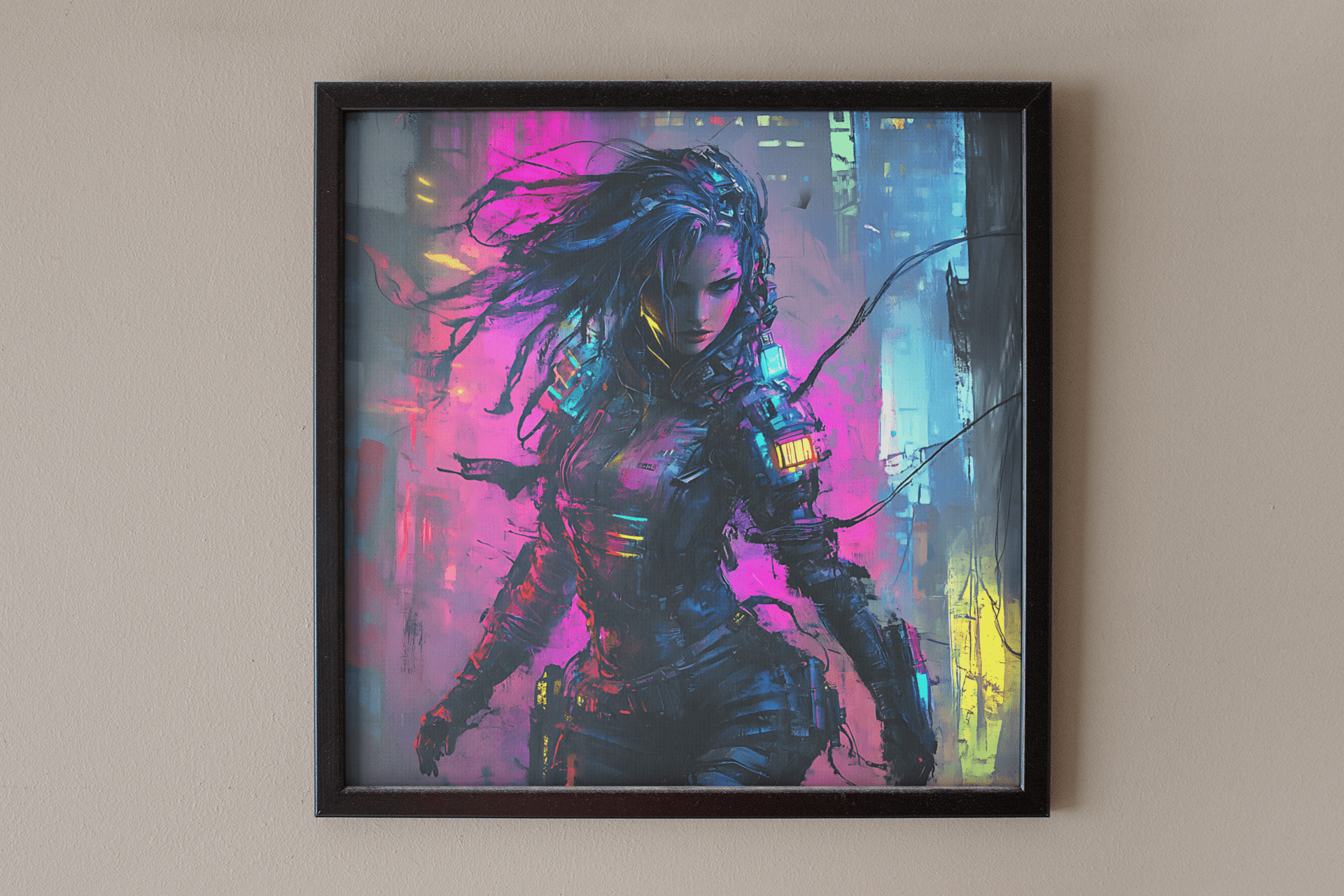 ☢️🧬Affiche Murale Survival Neon Fury Girls #6 - Aura Studio Déco