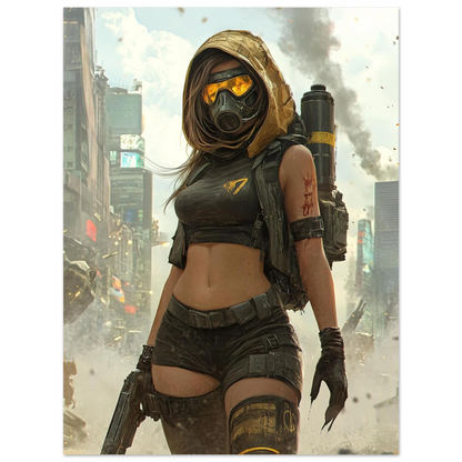 🌐Affiche Murale CYBERPUNK WAR GIRL ULTIMATE 22☢️ - Aura Studio Déco