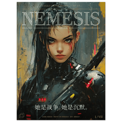 ☣️🧬 Série limitée Art Cyberpunk - Poster Cybergirl Nemesis - Aura Studio Déco