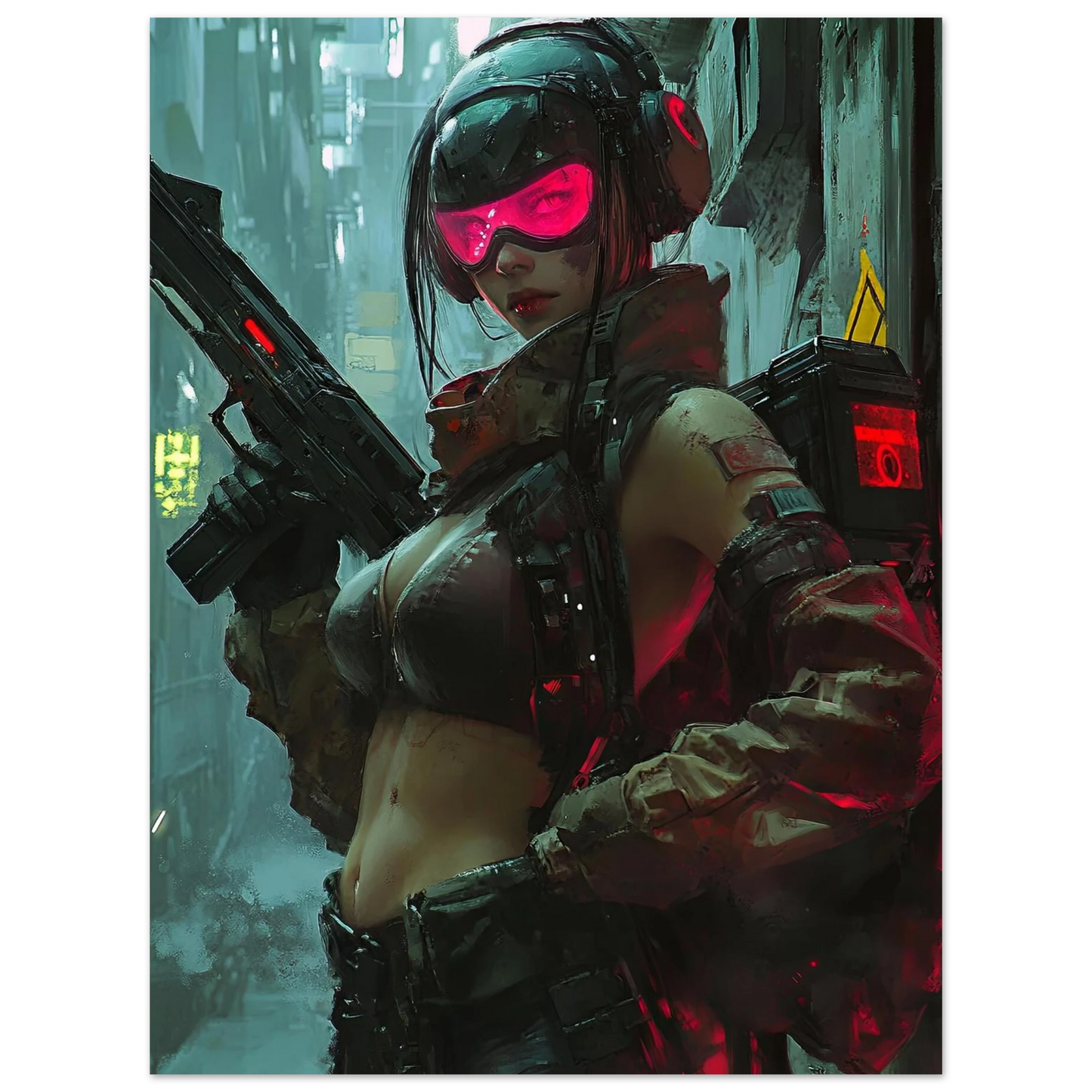 Affiche Murale  CYBERPUNK WAR GIRL ULTIMATE SERIE  9☢️ - Aura Studio Déco