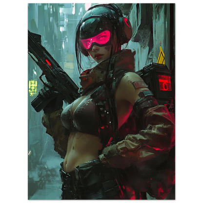 Affiche Murale  CYBERPUNK WAR GIRL ULTIMATE SERIE  9☢️ - Aura Studio Déco