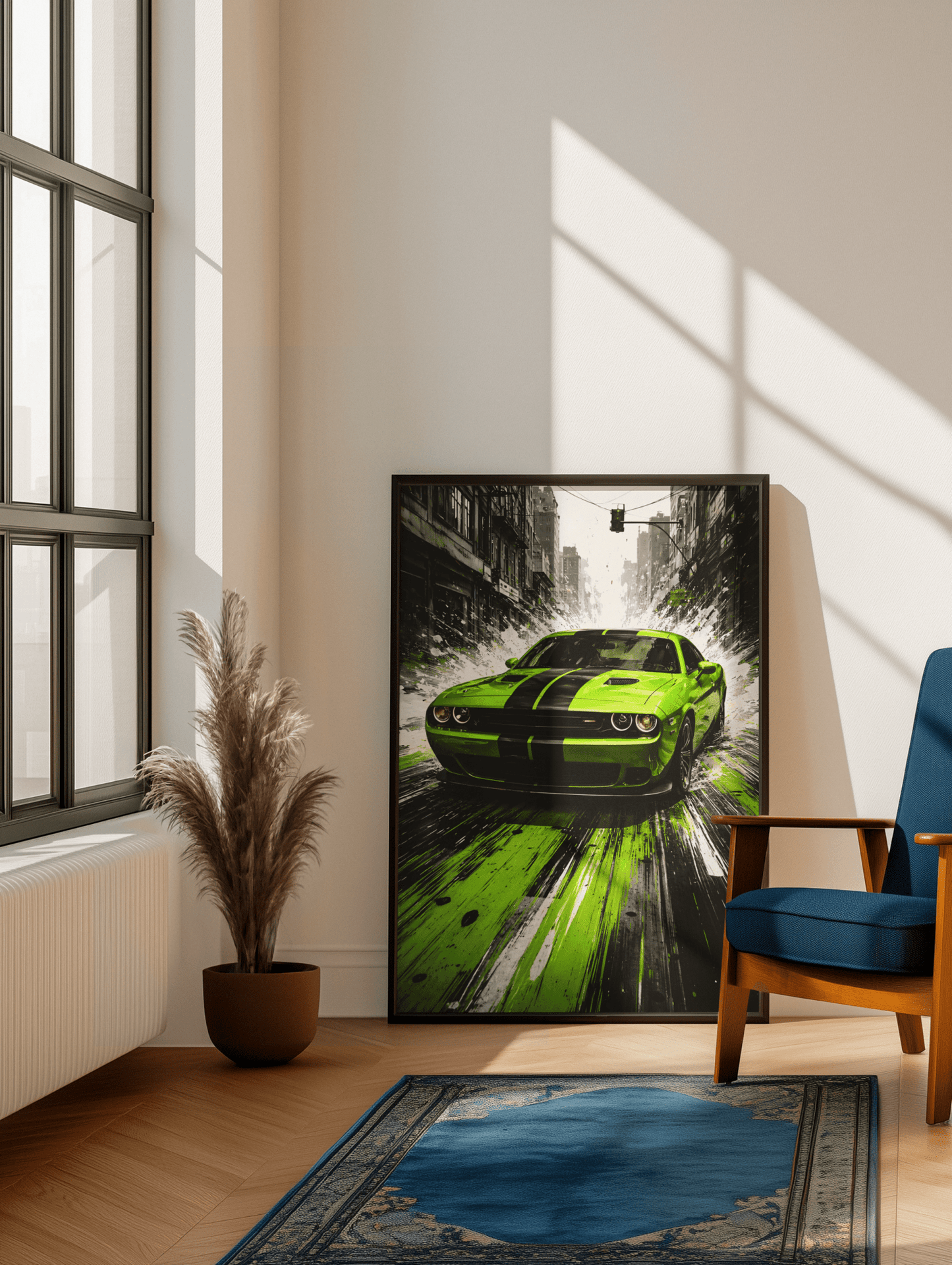 🏎️🏁Affiche Automobile Art' Street Encadrée - Aura Studio Déco