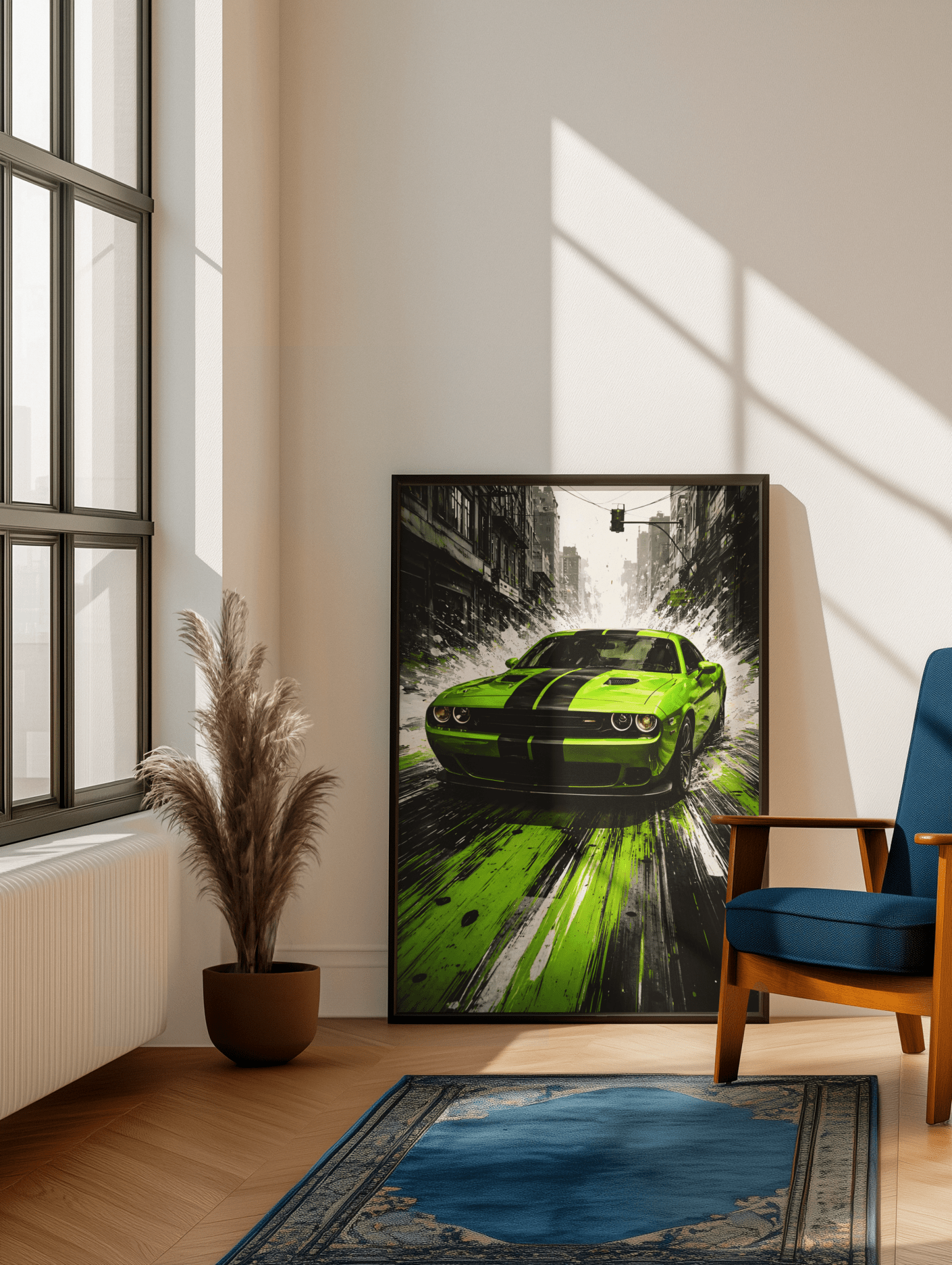 🏎️🏁Affiche Automobile Art' Street Encadrée - Aura Studio Déco