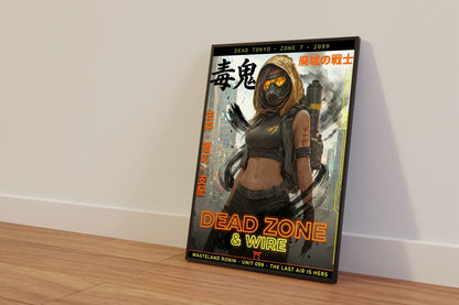 ☣️ Série limitée Art Cyberpunk - Poster Cybergirl Dead Zone - Aura Studio Déco