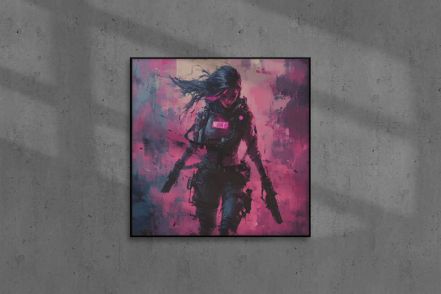 ☢️🧬Affiche Murale Survival Neon Fury Girls #2 - Aura Studio Déco