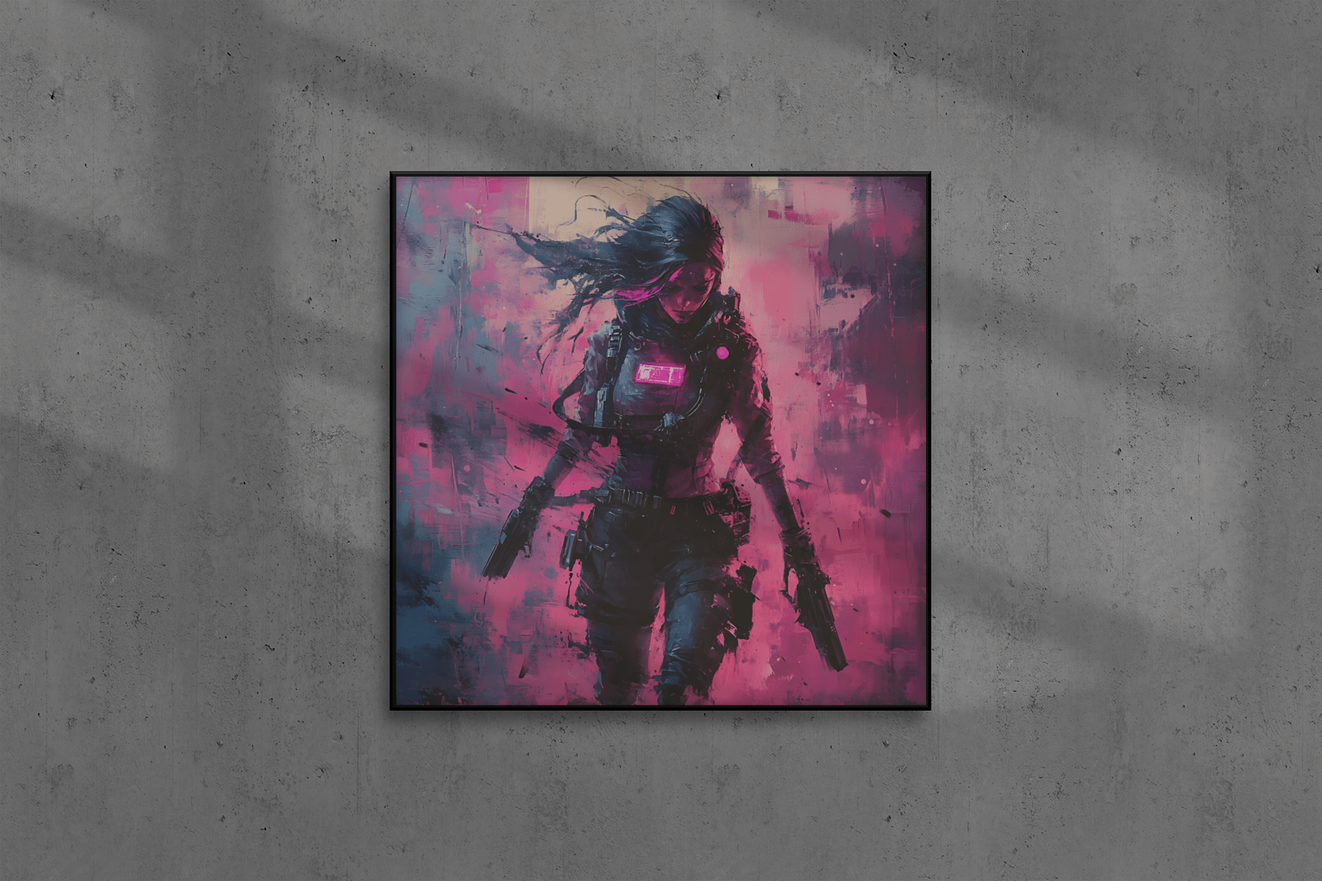 ☢️🧬Affiche Murale Survival Neon Fury Girls #2 - Aura Studio Déco