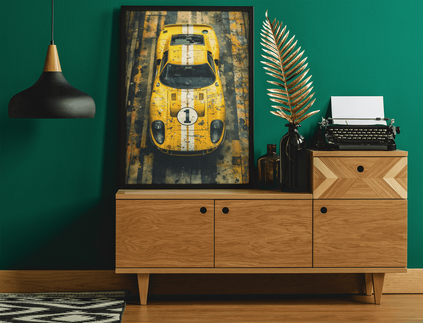 🏎️🏁Affiche Automobile Art' Legend 5 Encadrée - Aura Studio Déco