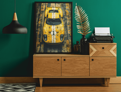 🏎️🏁Affiche Automobile Art' Legend 5 Encadrée - Aura Studio Déco