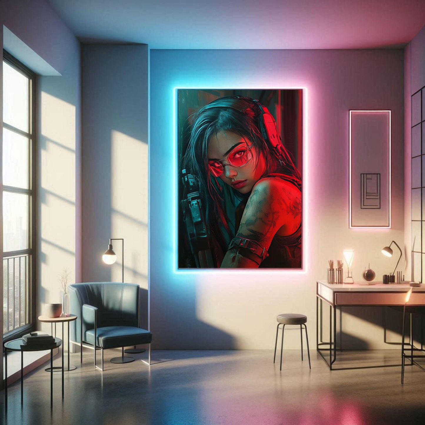 🌃Affiche Murale CYBERPUNK WAR GIRL ULTIMATE SERIE  16☢️ - Aura Studio Déco