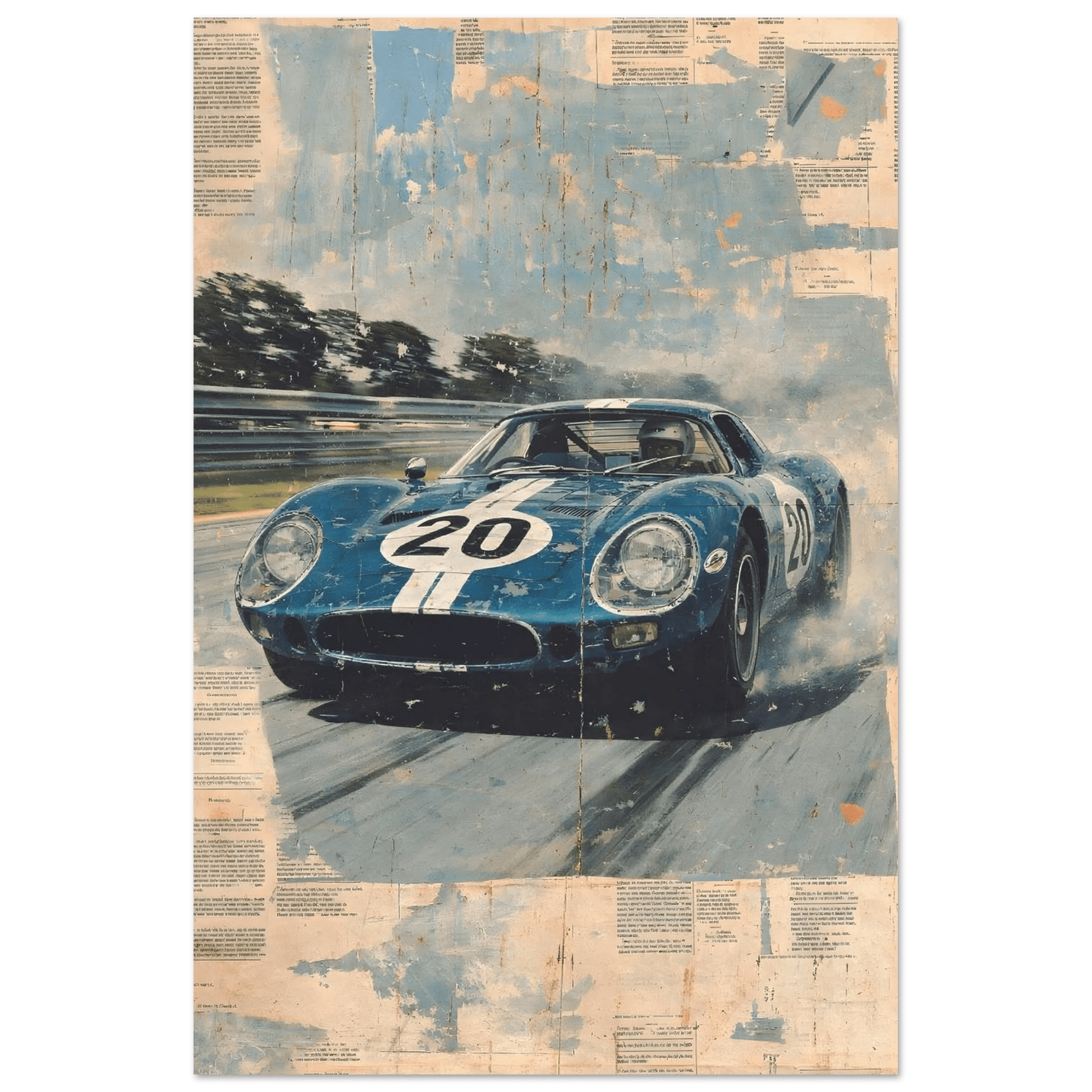 🏆🀣📺 Affiche Automobile Vintage Race Legend 2 - Aura Studio Déco
