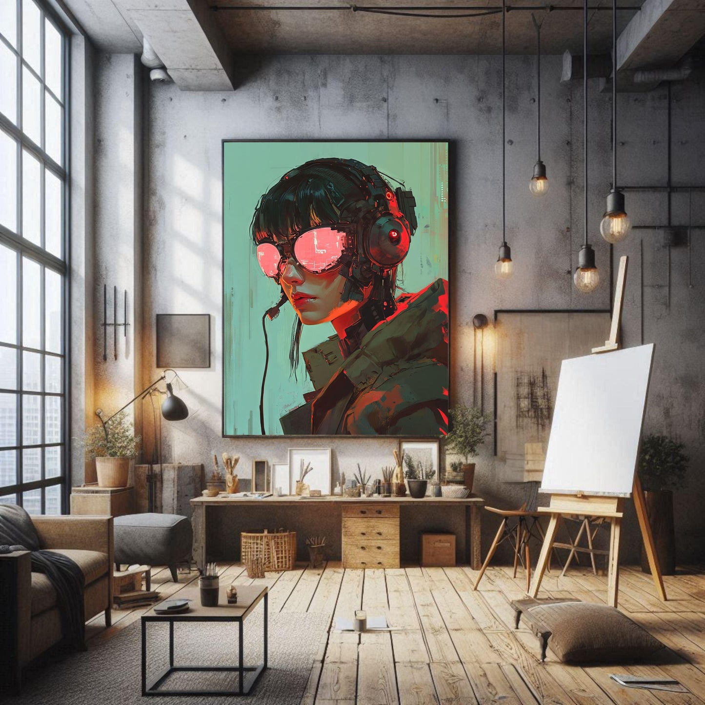 🌃IMPRESSION PREMIUM CYBER WAR GIRL 31☢️ - Aura Studio Déco