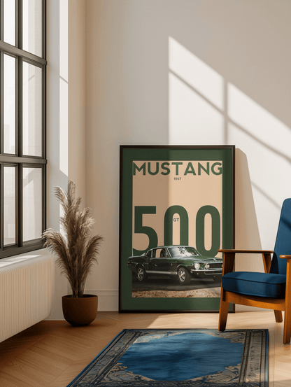 🏎️🏁Affiche Automobile Art' Emerald Encadrée - Aura Studio Déco