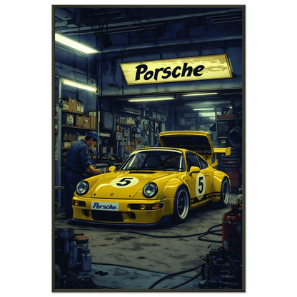 🏎️🏁Affiche Automobile Art' Garage Encadrée - Aura Studio Déco