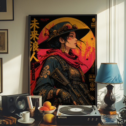 Affiche Cyber Cowgirl #05 | Western Futuriste & Cyberpunk