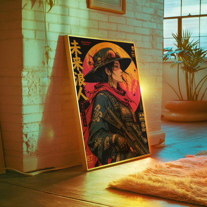 Affiche Cyber Cowgirl #05 | Western Futuriste & Cyberpunk